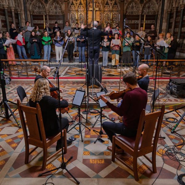 Oriel Choir recording in Keble Chapel